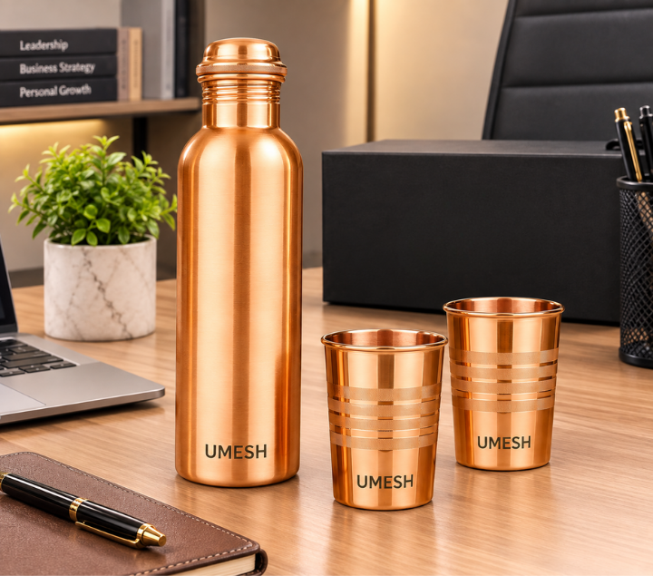Personalized LED Temperature Steel Bottle – Custom Name Smart Bottle, Bronze