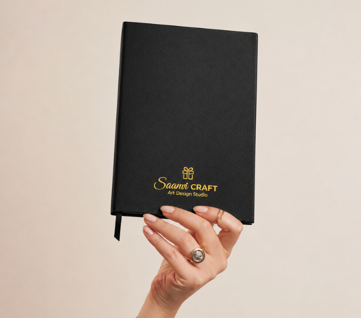 Personalized Leather Diary – Custom Name Engraved, Black