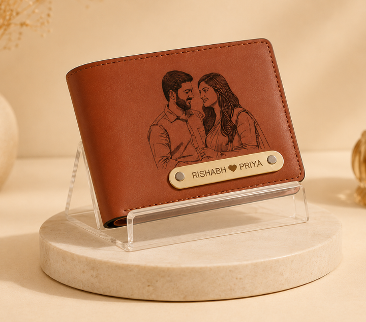 Personalized Leather Wallet – Custom Name Engraved