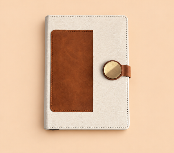 Personalized Premium Leather-Look Journal with Metal Lock & Custom Name
