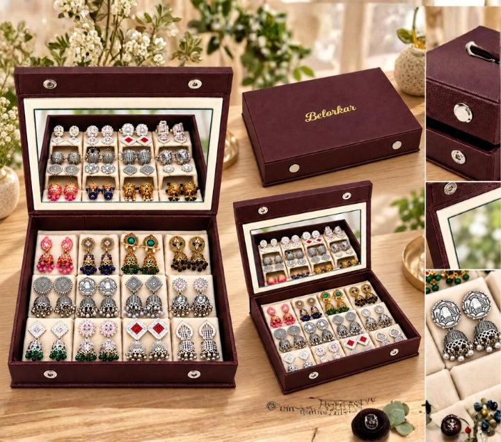 Personalized Stud Earrings & Custom Name Jewelry Box Gift Set