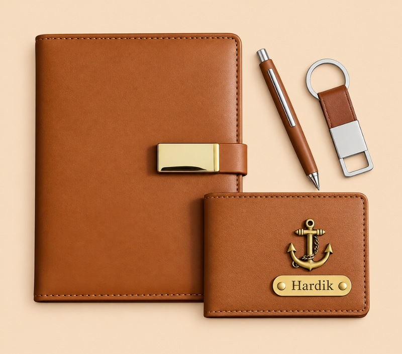 Personalized Men's Gift Set – Wallet, Pen, Keychain & Diary