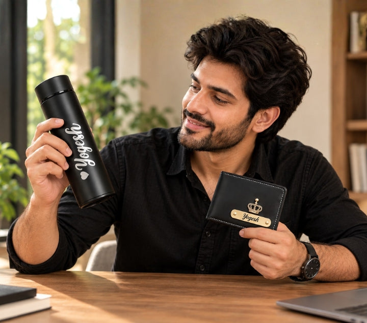 Personalized Gift Set – Wallet, Bottle, Pen & Keychain
