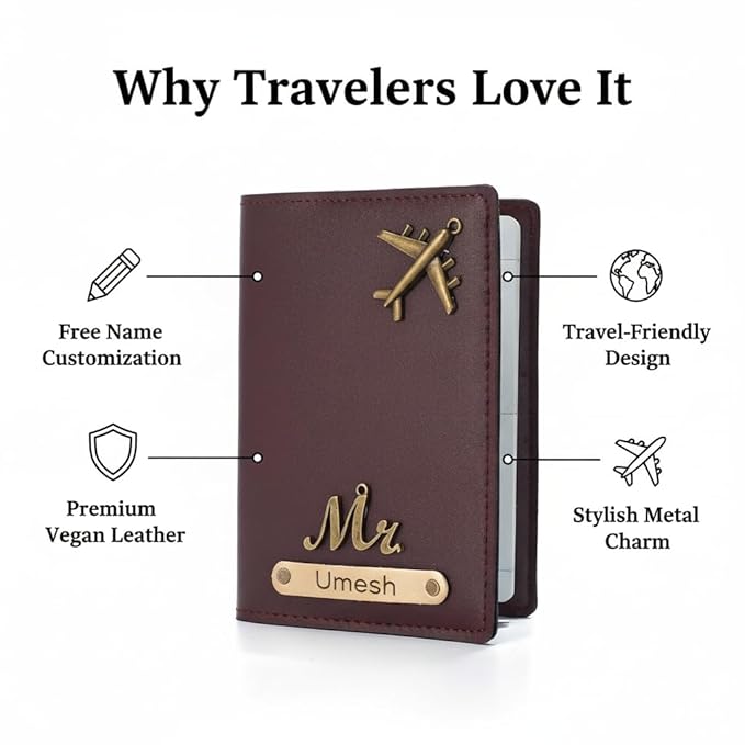 Custom Name Passport Cover for Men & Women