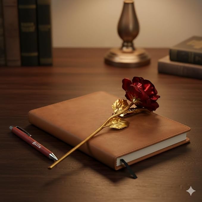 Personalized Diary & Pen Gift Set with Name Engraving
