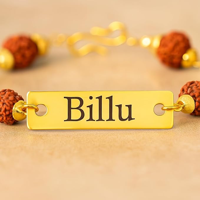 Your Name Customized Leather Men's Wallet with Name Rakhi, Personalized Gifts