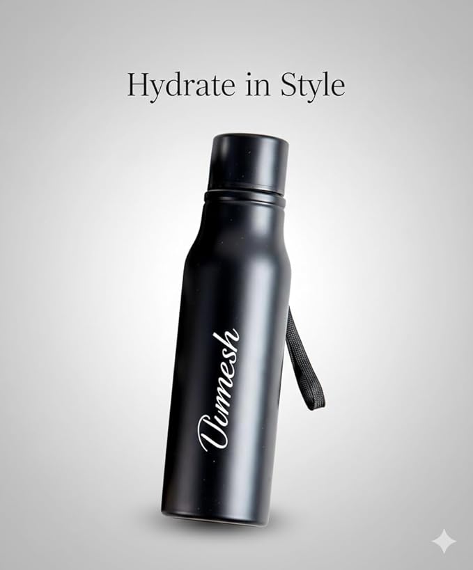 Personalized 500ML Stainless Steel Water Bottle – Metal Finish
