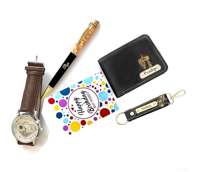 Personalized Men's Gift Hamper Set – Wallet, Watch & Pen – detail 2