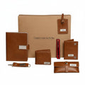 Customized Leather Mens Wallet, Passport Cover, Keychain, and Many More (Tan)
