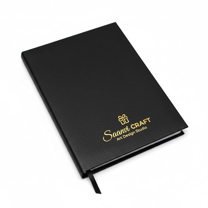 Personalized Black Leather Diary with Name & Logo