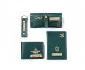 Personalized 4 in 1 Ladies Purse/Clutch, Passport Cover with Eye Wear Case, and Metal Keychain Combo - Unisex Combo Accessories, Return Gifts, Birthday Gifts (Green)