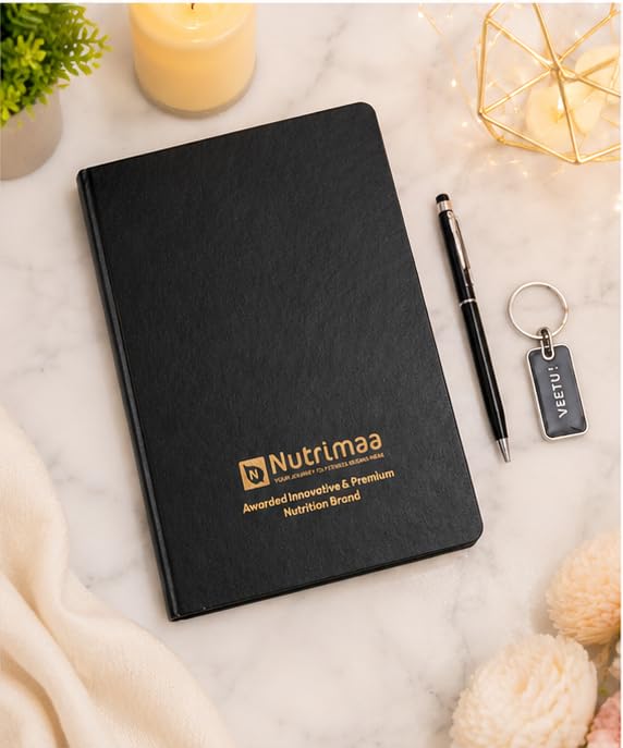 Personalized A5 Notebook Gift Set with Pen & Keychain | Custom Name & Logo Hardcover Diary for Office, Travel, Journaling & Gifting