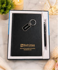 Personalized A5 Notebook Gift Set with Pen & Keychain | Custom Name & Logo Hardcover Diary for Office, Travel, Journaling & Gifting