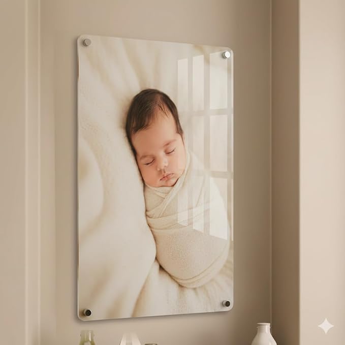 Customized Acrylic UV Print Photo Frame | 3mm & 5mm Thick Glossy Wall Mount (3mm(18x24inch), Vertical)