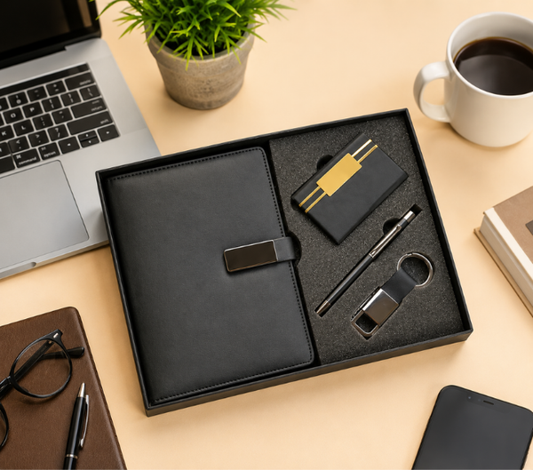 Personalized Gift Set – Pen, Keychain, Diary & Card Holder, Assorted Colours