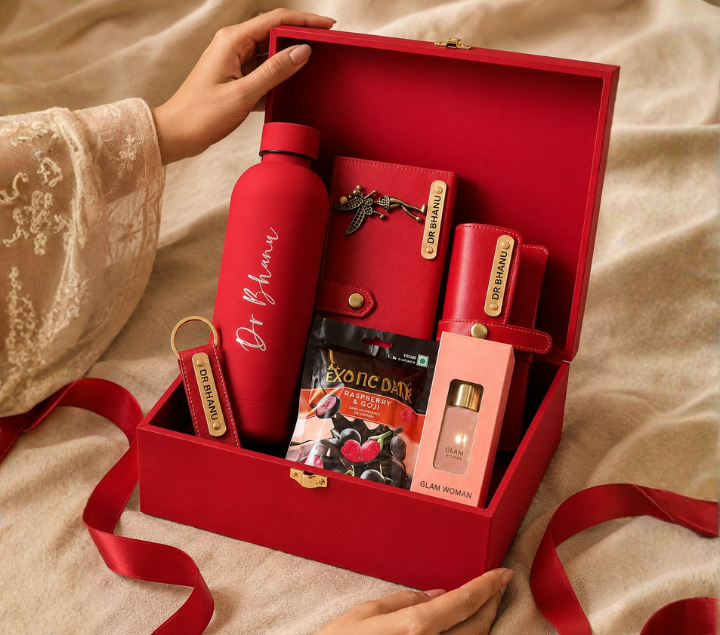 Personalized Women's Gift Hamper Set – Custom Name Essentials, Assorted Colours