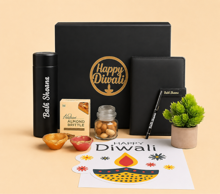 Personalized Gift Set – Bottle, Pen & Diary, Assorted Colours
