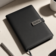 Personalized Leather Diary – Custom Name Engraved, Brown & Black