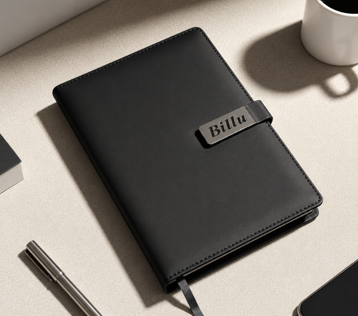 Personalized Leather Diary – Custom Name Engraved, Brown & Black