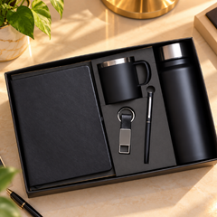Premium 5-Piece Corporate Gift Set – Diary, Pen, Keychain, Steel Bottle & Cup