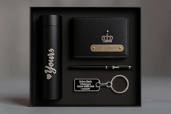 Personalized Gift Hamper Set – Wallet, Bottle & Passport Cover – detail 2