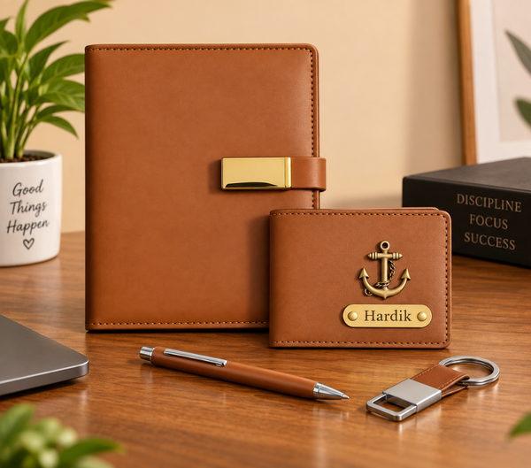 Personalized Men's Gift Set – Wallet, Pen, Keychain & Diary
