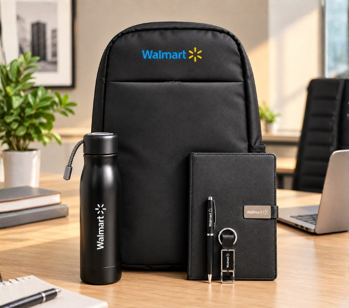Premium 5-Piece Corporate Gift Set – Backpack, Bottle, Diary, Pen & Keychain