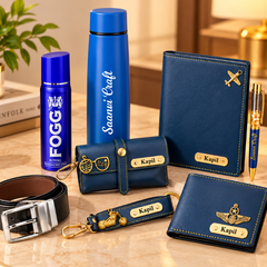 Personalized Premium Gift Hamper for Men with Wallet, Belt & Accessories