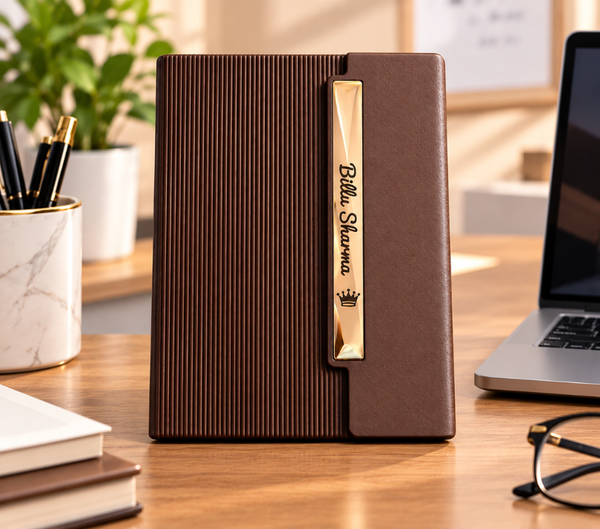 Marvel A5 Premium Ribbed Notebook with Metal Engraving Plate