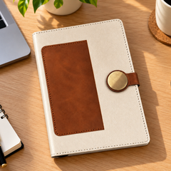 Personalized Premium Leather-Look Journal with Metal Lock & Custom Name