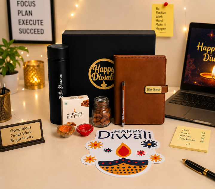 Personalized Gift Set – Bottle, Pen & Diary, Assorted Colours