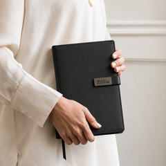 Personalized Leather Diary – Custom Name Engraved, Brown & Black