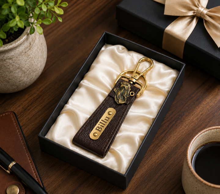 Personalized Keychain – Custom Keepsake, Brown