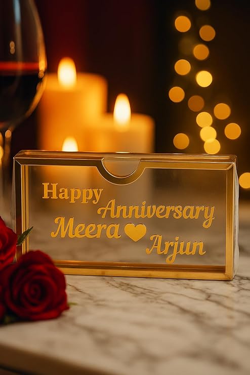 Customizable Eid Lifafa for Money Gift – Personalized Ramzan Shagun Envelope for Eidi Cash Gift, Premium Golden Acrylic Design