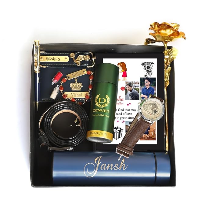 Personalised Gift hamper  With watch, Water Bottel , Key chain Many more combo
