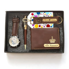 Personalized Men's Gift Hamper Set – Wallet, Watch & Pen – personalized gift