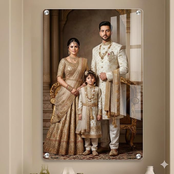 Customized Acrylic UV Print Photo Frame | 3mm & 5mm Thick Glossy Wall Mount | (3mm(12x18 inch), Vertical)