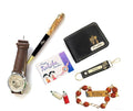 Personalized rudraksha Rakhi Bracelet with Name, Customized ID Bracelet with Rudraksha Beads, Gold (Rakhi Set - 01)