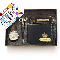 Personalized Men's Gift Hamper Set – Wallet, Watch & Pen – personalized gift