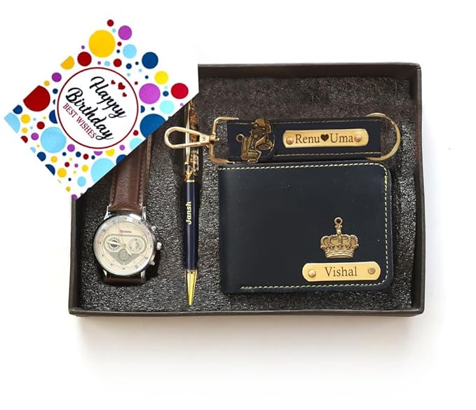 Personalized Men's Gift Hamper Set – Wallet, Watch & Pen – personalized gift
