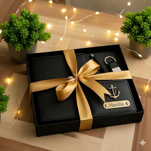 Personalized Gift Set for Men | Premium Diary, Wallet, Pen & Keychain Combo