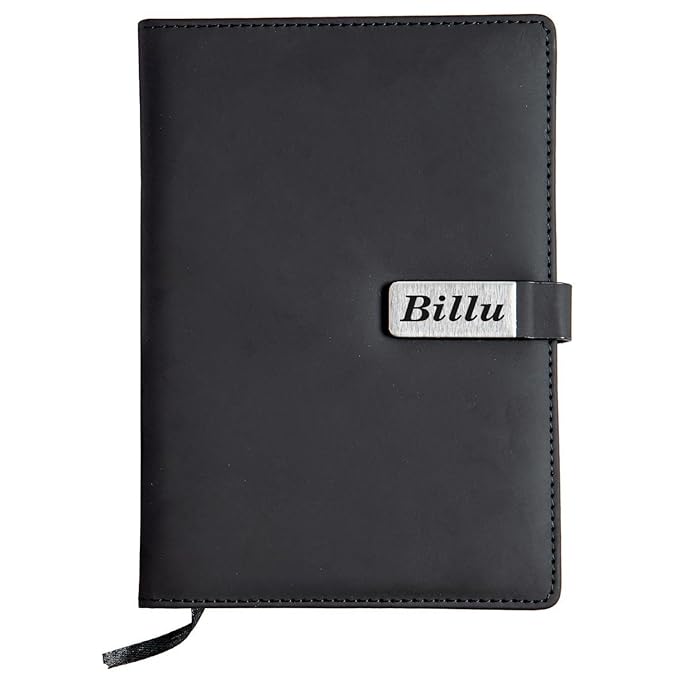 Personalized Leather Diary with Name Plate | Customizable Diary with Magnetic Lock |