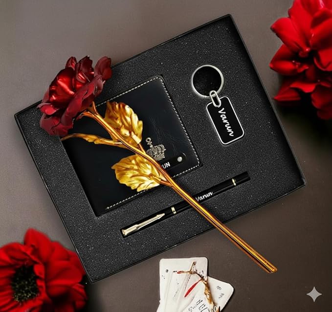 Personalized Men’s Gift Set – Customized Wallet, Keychain & Pen with Name