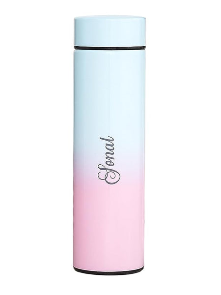 Personalized LED Temperature Steel Bottle – Custom Name, Multicolour – personalized gift