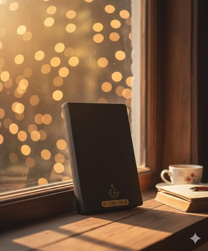 Personalized Black Leather Diary with Name