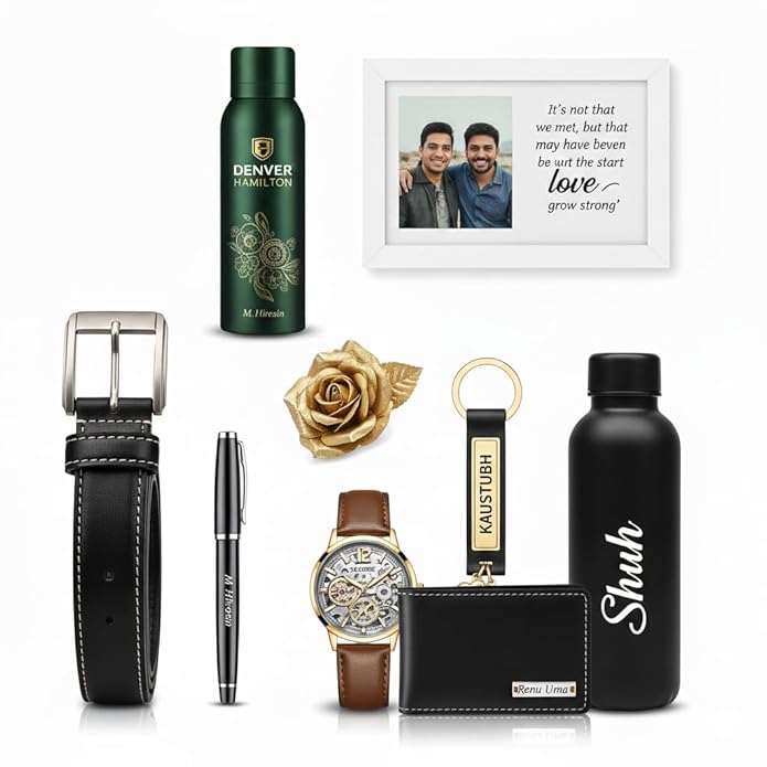 Personalised Gift hamper  With watch, Water Bottel , Key chain Many more combo