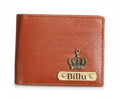 Customised Engraved Wallet with Name | Gift Hamper Set for Men Leather Purse (Tan)