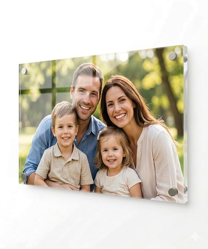 Customized Acrylic UV Print Photo Frame | 3mm & 5mm Thick Glossy Wall Mount (5mm(8x12inch), Horizontal)