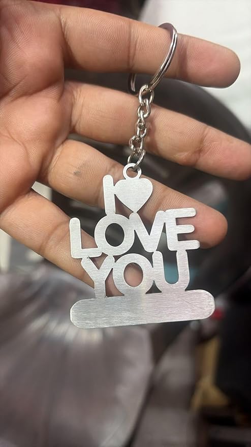 Personalized Stainless Steel keychain with 'I LOVE YOU'design with Name engraved - Best Gifting Choice for Couples, Ideal for Birthdays, Anniversaries,& Special Occasions.