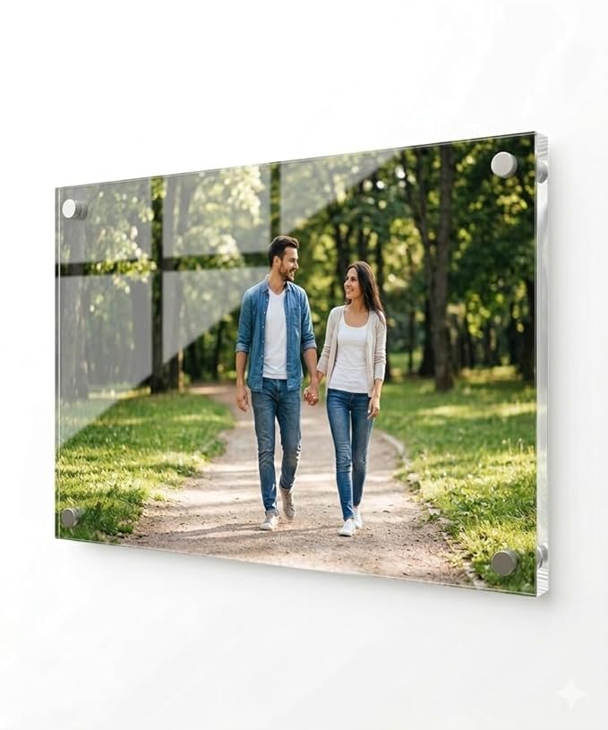 Customized Acrylic UV Print Photo Frame | 3mm & 5mm Thick Glossy Wall Mount |(3mm(18x24inch), Horizontal)